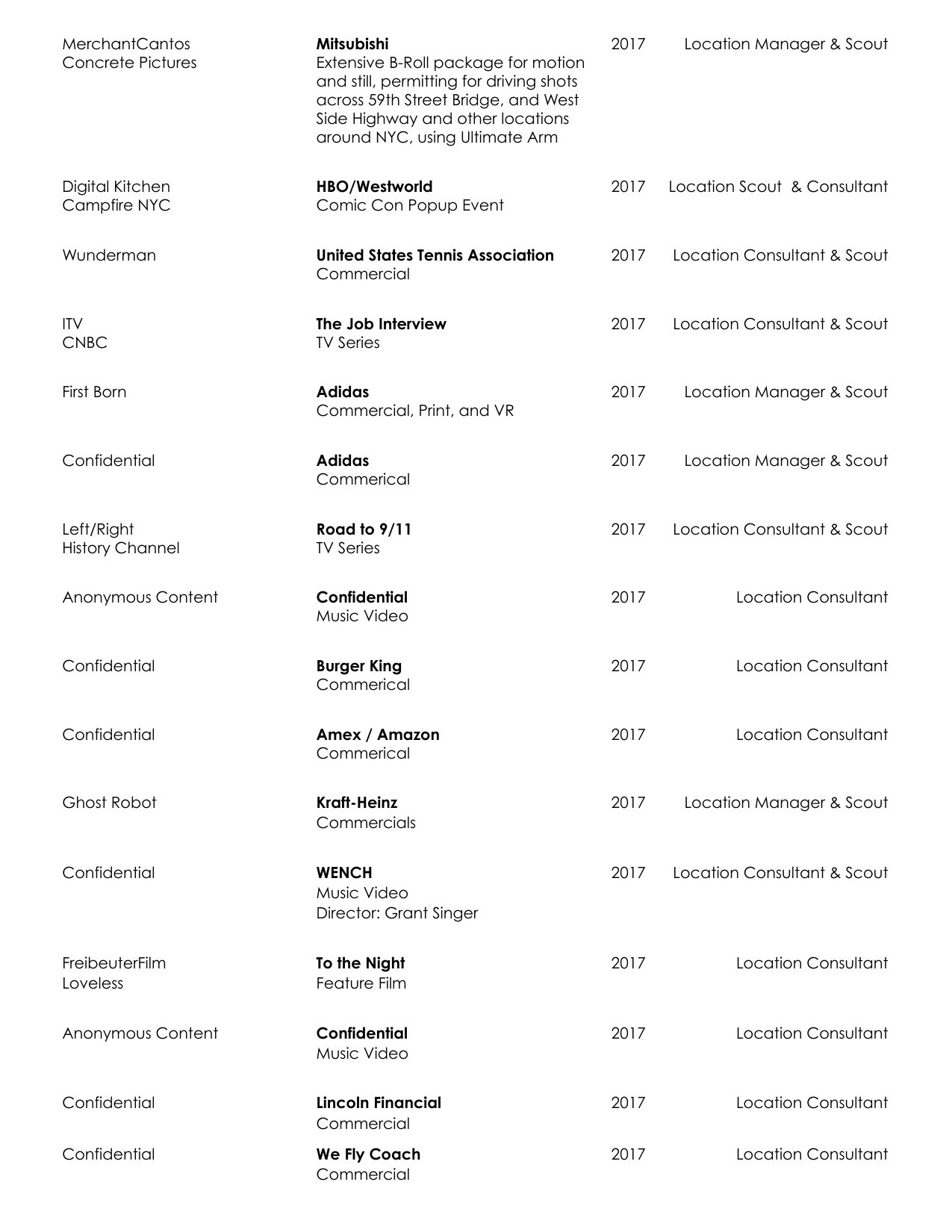 David Brotsky film resume page 8